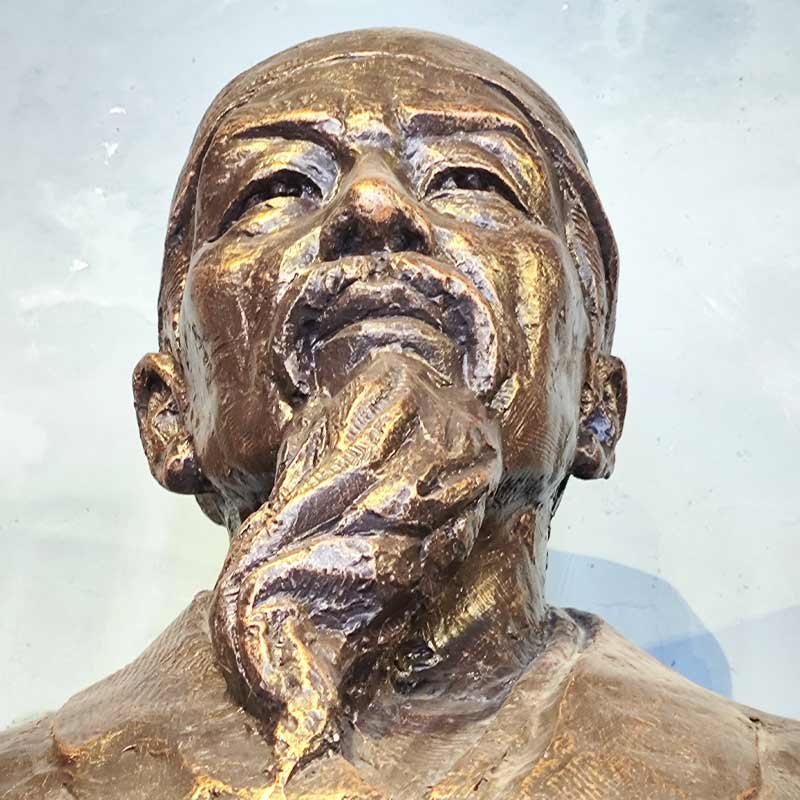 Bronze Sculpture: Ancient Chinese Figure Head Sculpture Artwork