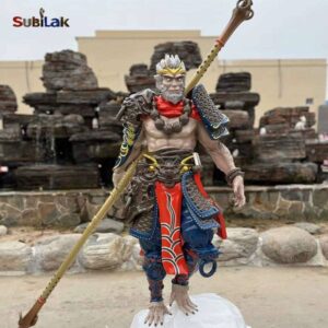 Fiberglass reinforced plastic (FRP) black language Wukong sculpture