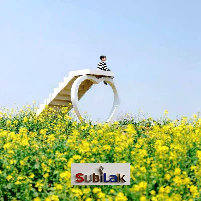 The Cloud Ladder, the iron sculpture of the cloud ladder, the ten-step sky ladder landscape installation background, the sky ladder flower sea, and the popular photo spot for check-ins - Image 3