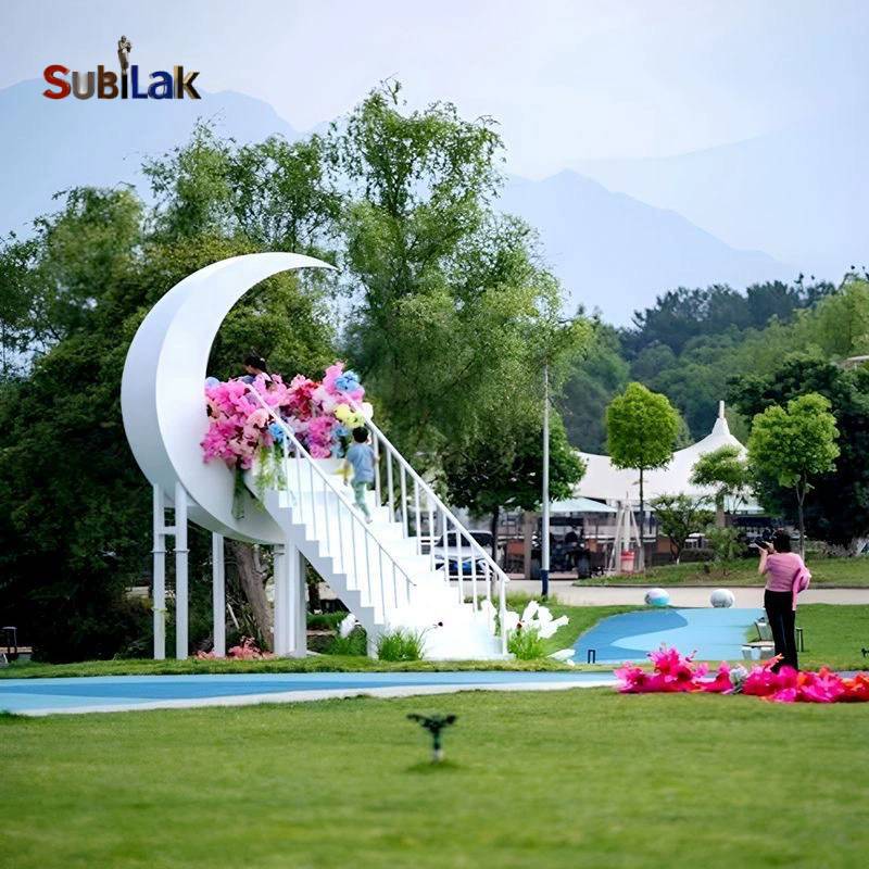 The Cloud Ladder, the iron sculpture of the cloud ladder, the ten-step sky ladder landscape installation background, the sky ladder flower sea, and the popular photo spot for check-ins - Image 4