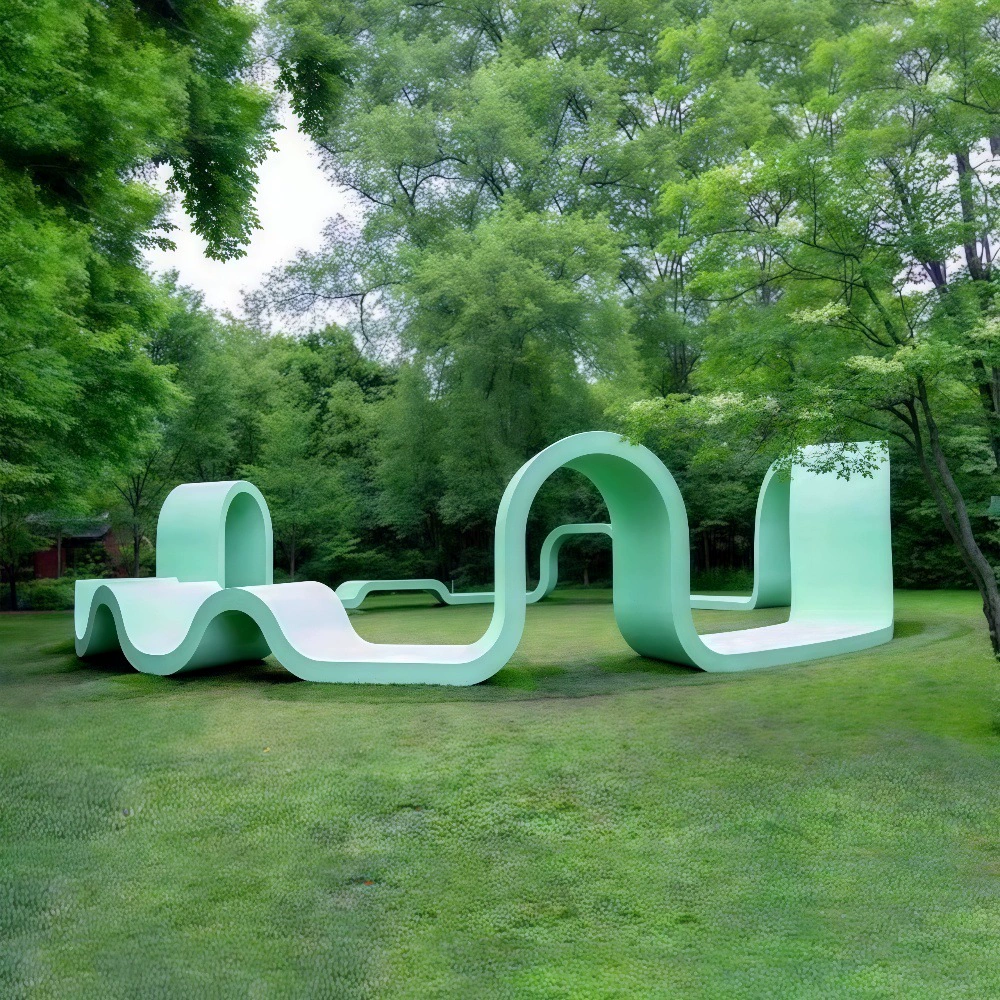 Fiberglass Tree Pit Seats, Landscape Planters, Creative Outdoor Mall Rest Areas, Long Fiberglass Benches - Image 6