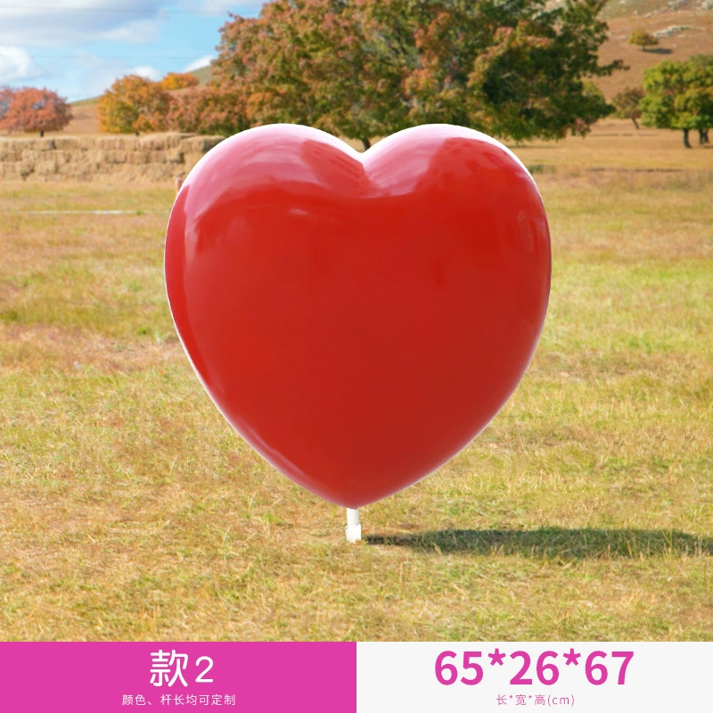 Illuminated Heart Sculpture Outdoor Fiberglass Garden Landscape Courtyard, Mall, Hotel Decor Holiday Atmosphere Accent - Image 9