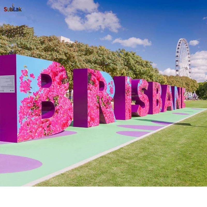 Outdoor Fiberglass Sculpture: LOVE Theme Square Park Ornament - Image 7