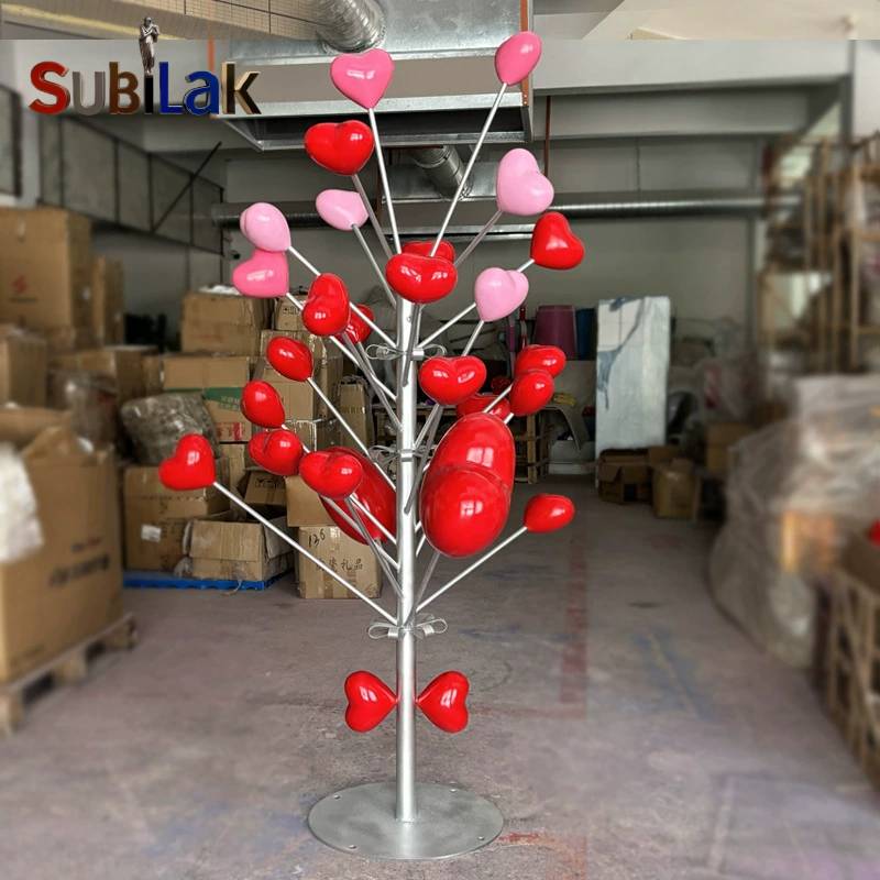 Illuminated Heart Sculpture Outdoor Fiberglass Garden Landscape Courtyard, Mall, Hotel Decor Holiday Atmosphere Accent - Image 2