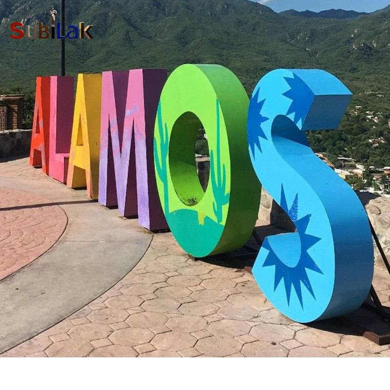 Outdoor Fiberglass Sculpture: LOVE Theme Square Park Ornament - Image 5