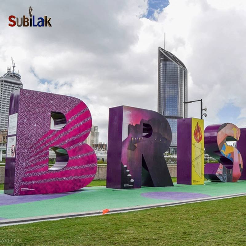 Outdoor Fiberglass Sculpture: LOVE Theme Square Park Ornament - Image 4